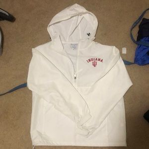Indiana University White Quarter Zip Windbreaker